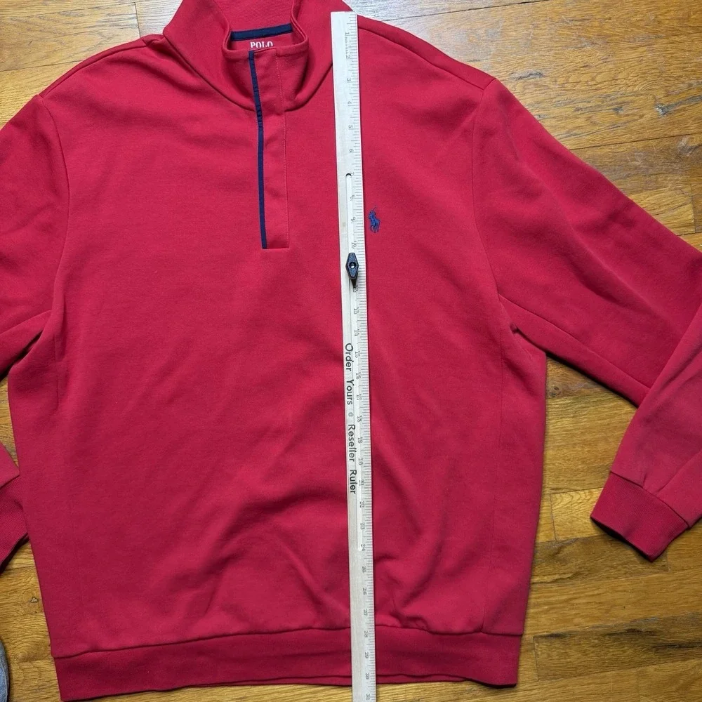 Polo Ralph Lauren Double Knit‎ Mockneck 1/4 Snap XL Red Pullover (A0132)